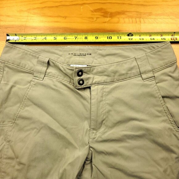 Columbia Womens 10 Silver‎ Ridge Cream Omni-Shade Capri Pants / Long Shorts - Picture 11 of 13